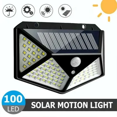 100 LED 야외 태양광 램프 야외 정원 장식 태양광 LED 조명 방수 햇빛 전원 스포트라이트 모션 센서 포함